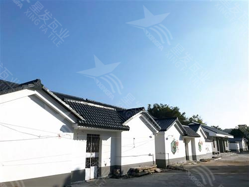 贛州仿古樹脂瓦一體屋檐裝飾塑料瓦片 古建筑門樓圍墻瓦中式門頭仿古瓦 星發(fā)牌定制
